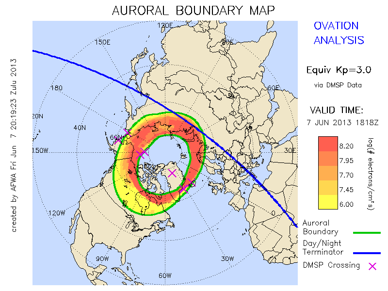 Auroral Boundary Map